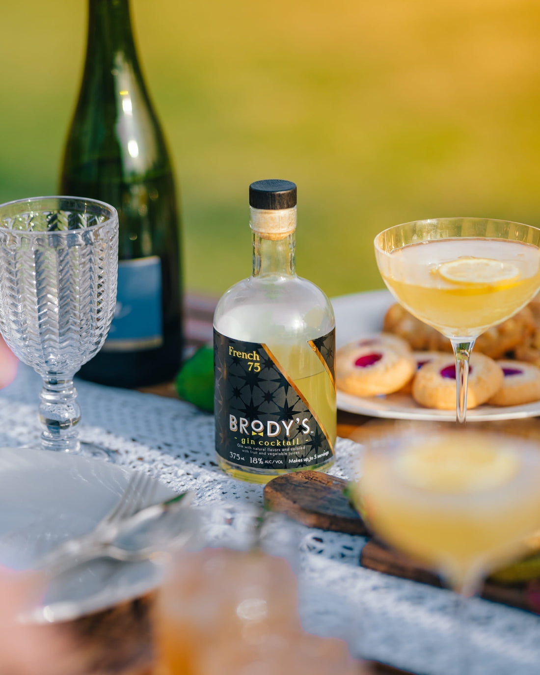 Brody's craft cocktail styled with fresh garnish — all-natural cocktail brand with real ingredients