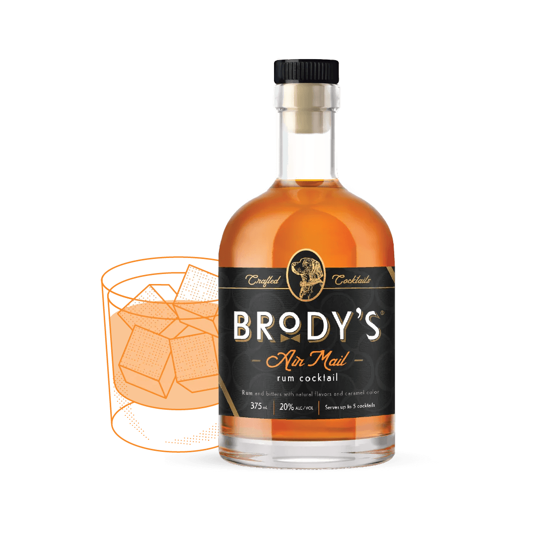 Brody's Air Mail rum cocktail 375ml bottle, front label view — ready-to-serve craft cocktail