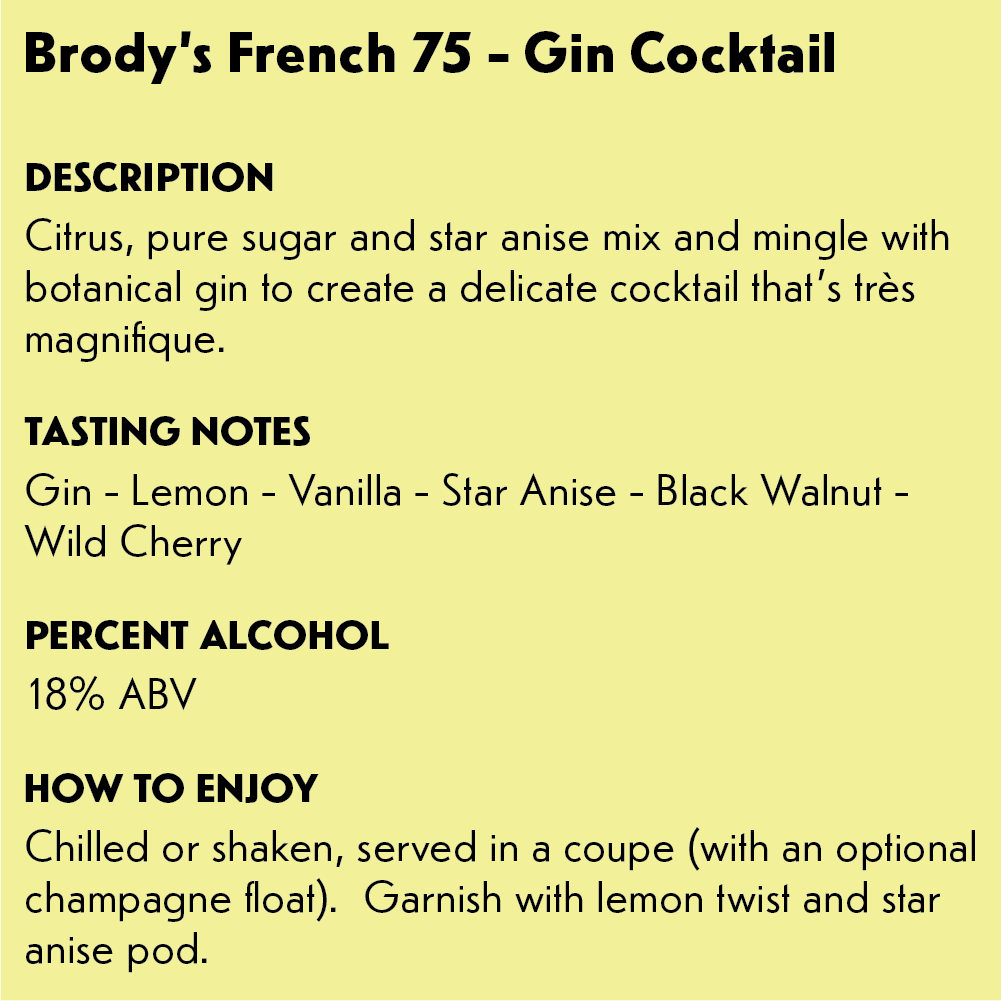 Brody's French 75 - Gin Cocktail
