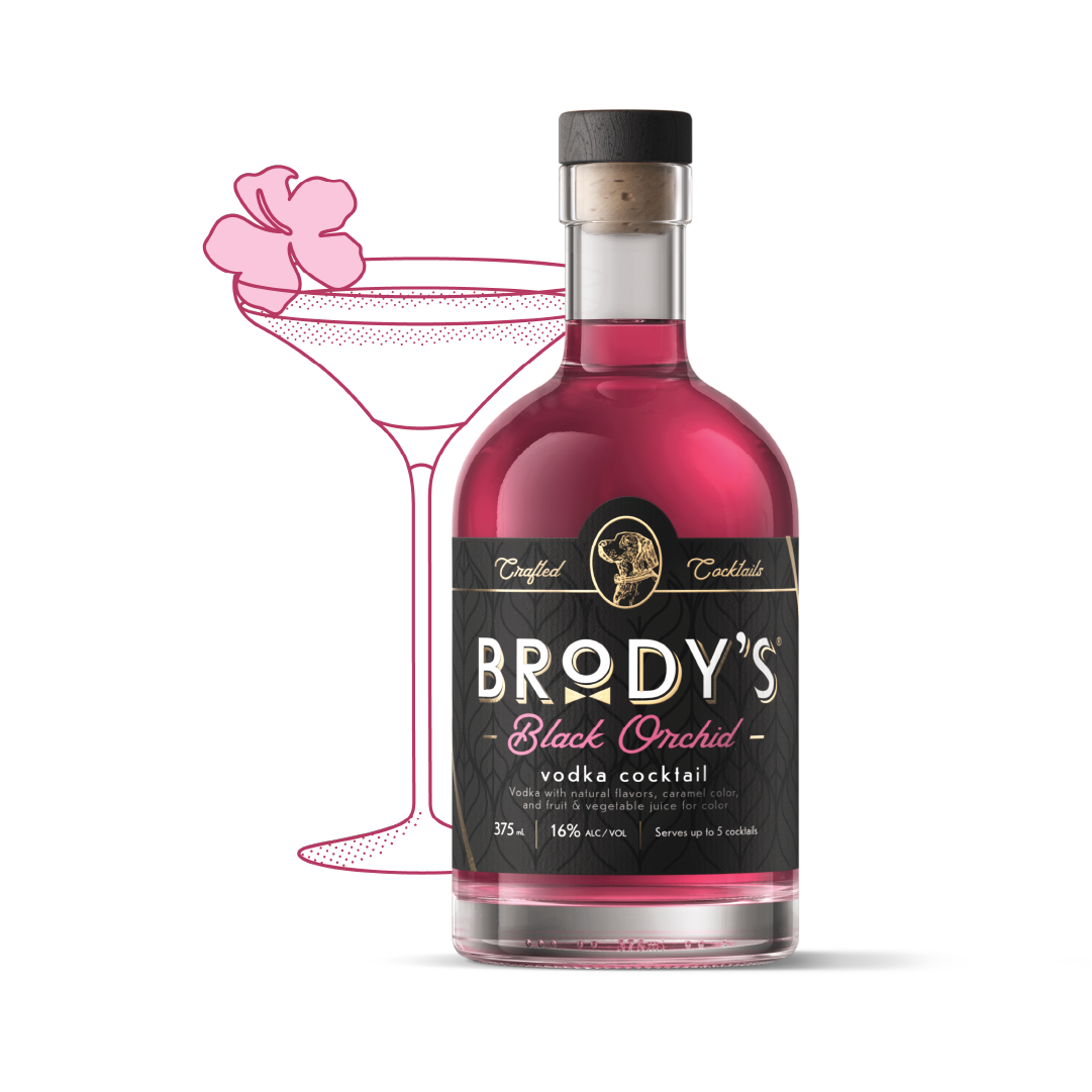 Brody’s Black Orchid premium bottled vodka cocktail 375ml
