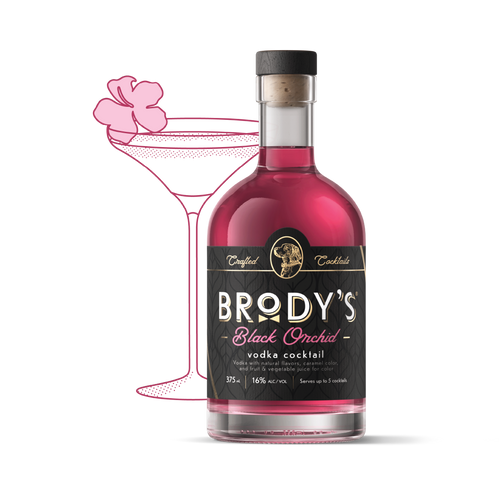 Brody’s Black Orchid premium bottled vodka cocktail 375ml