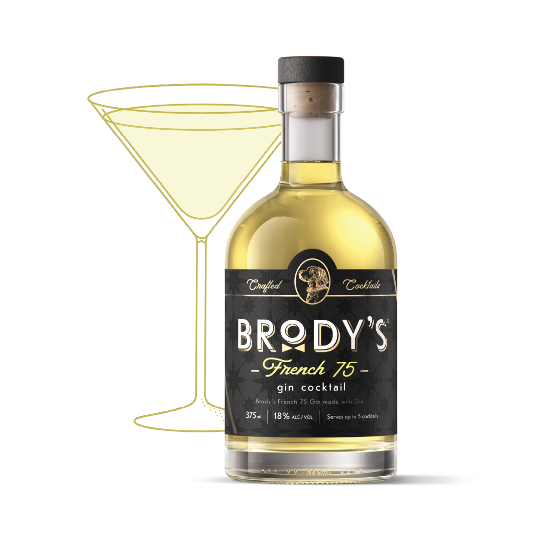 Brody’s French 75 premium bottled gin cocktail 375ml