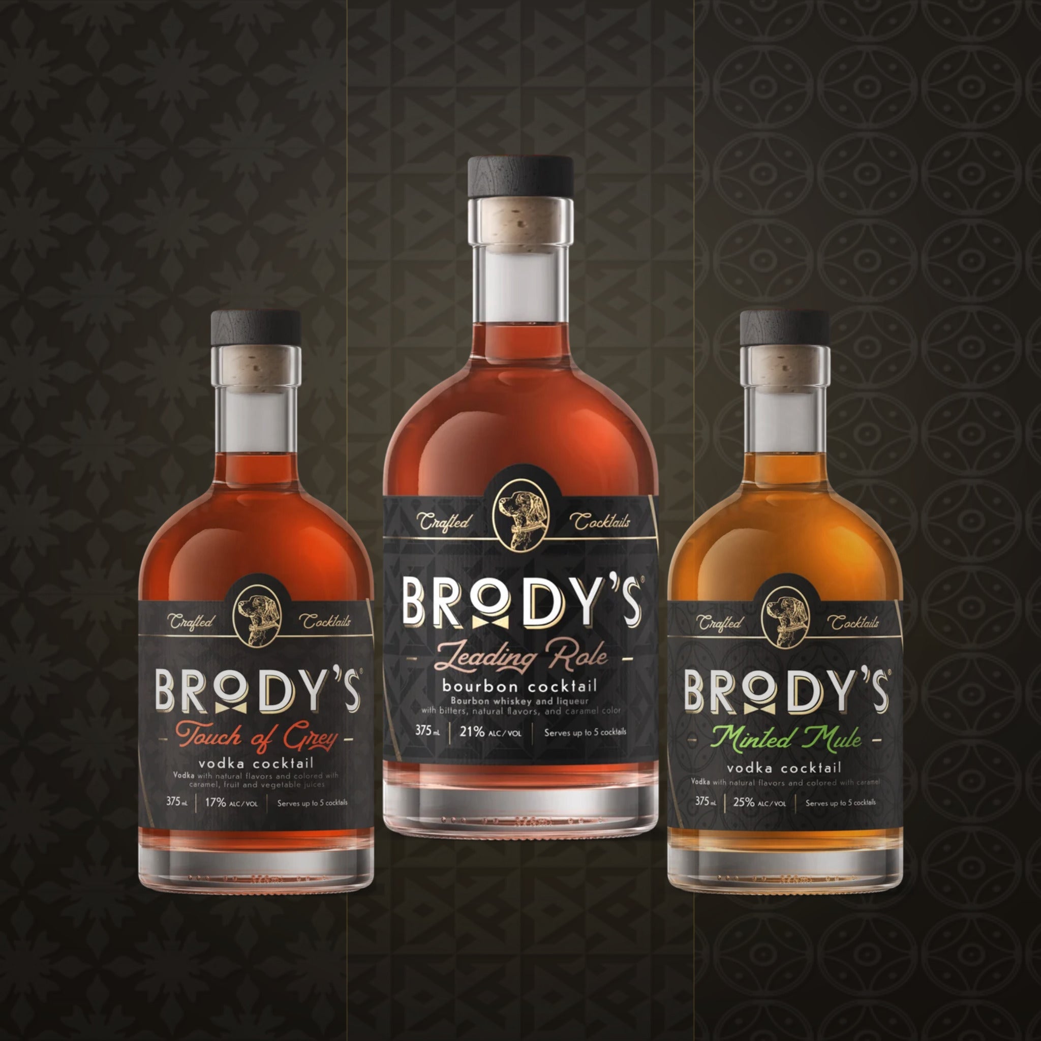 Brody's Fireside Bundle of three ready-to-serve craft cocktails — premium bottled cocktails
