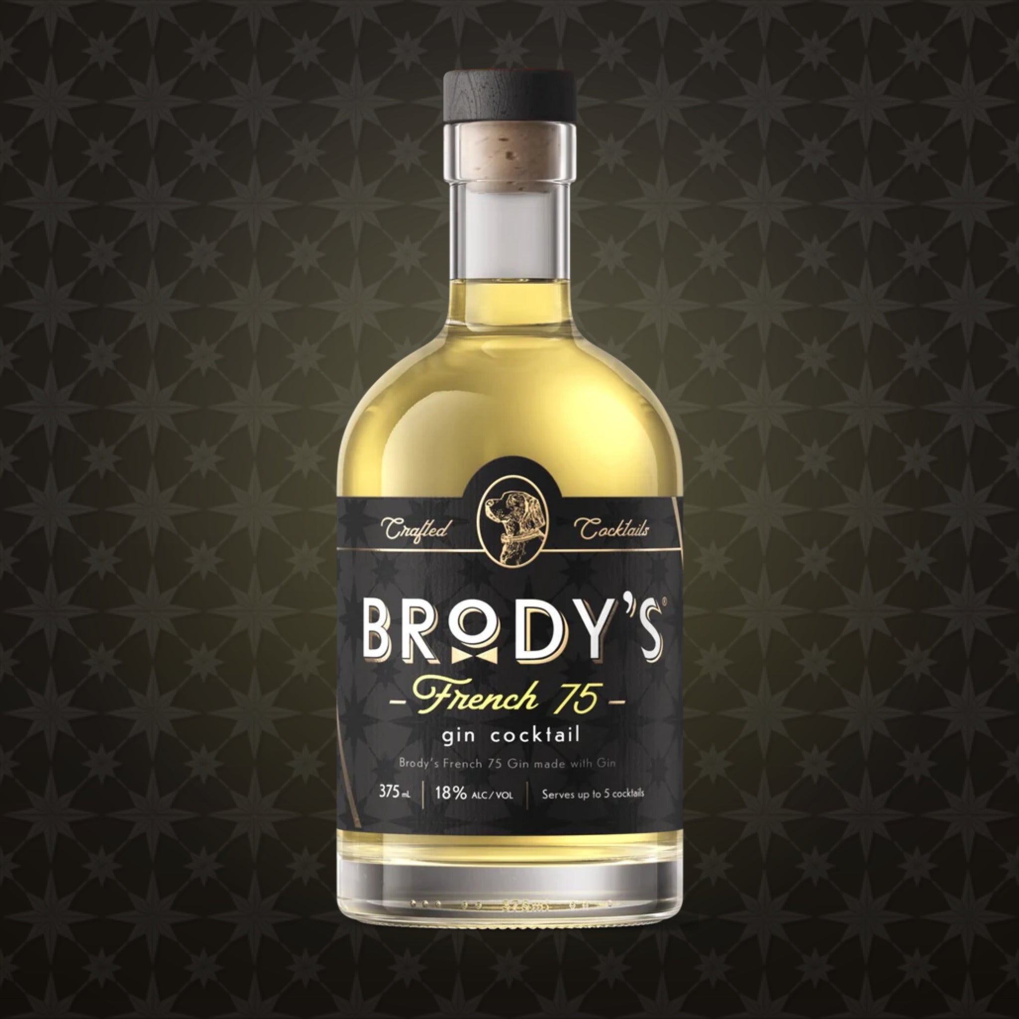 Brody's French 75 gin cocktail in a 375 ml bottle