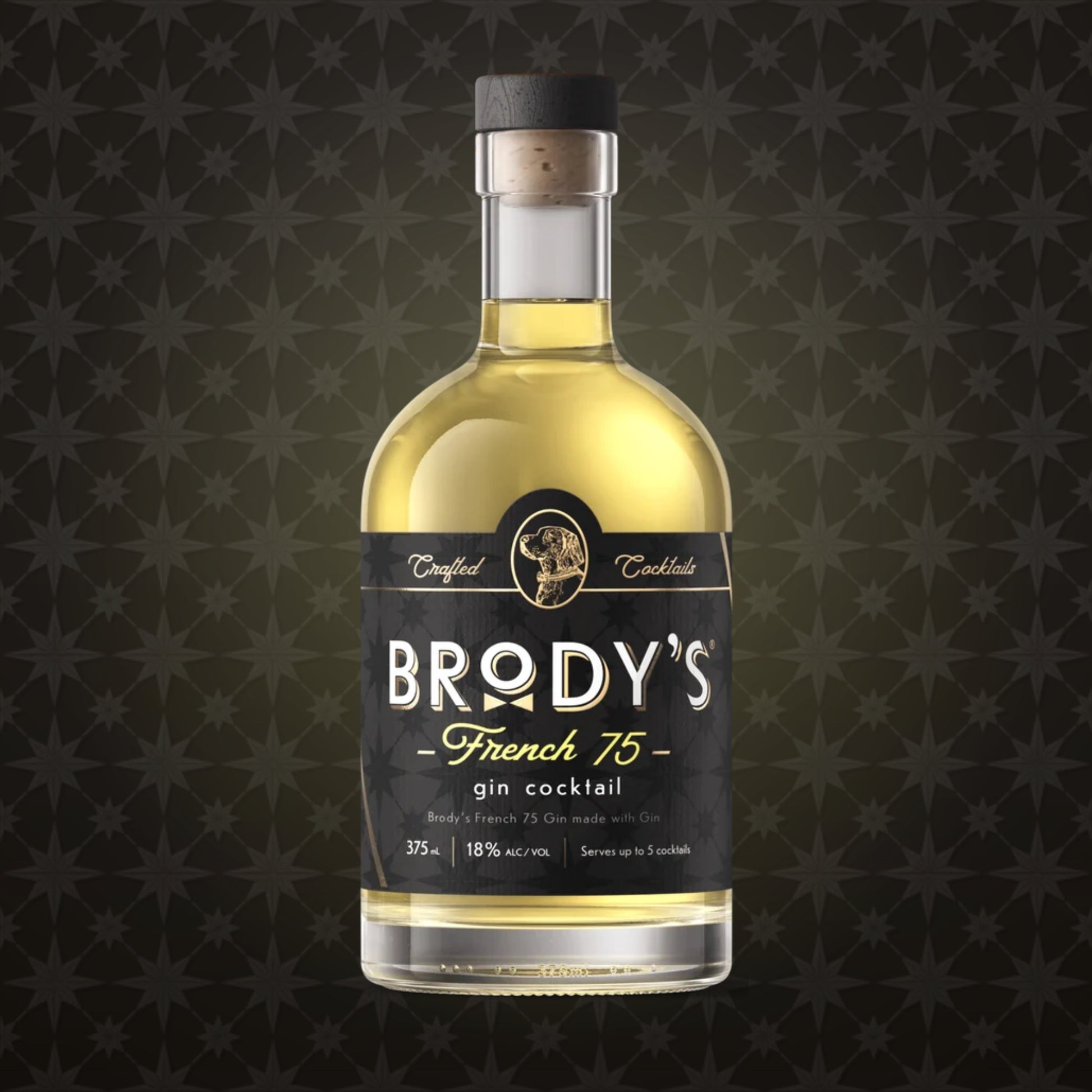 Brody's French 75 gin cocktail in a 375 ml bottle