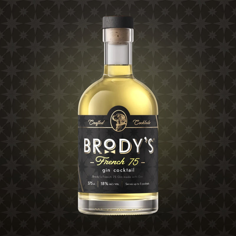 Brody's French 75 gin cocktail in a 375 ml bottle