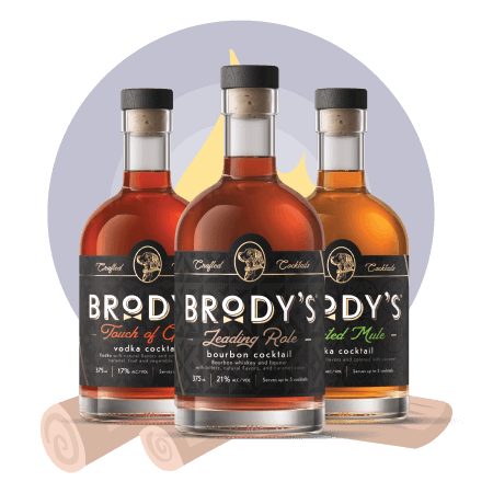 Brody's Fireside Bundle of three ready-to-serve craft cocktails — premium bottled cocktails