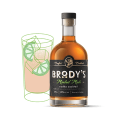 Brody's Minted Mule bottle, front label showing 375 ml and 25% alc/vol